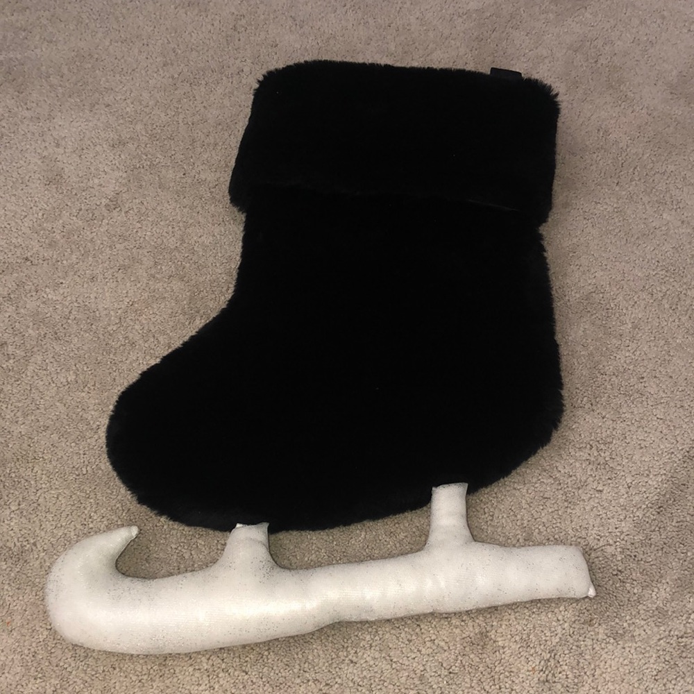 Vintage‎ Christmas Stocking Ice Skate Black